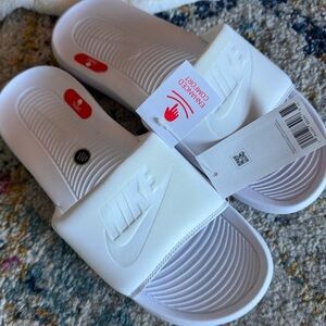Nike white slides women’s 12 brand new with tags